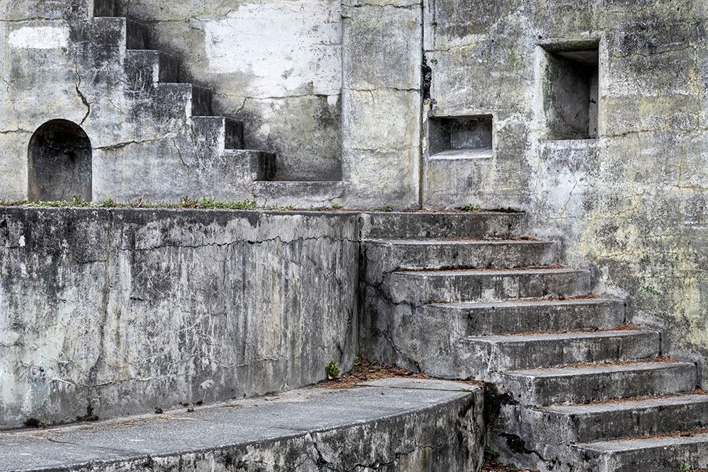 Washington State-Port Townsend Concrete steps and walls of fort